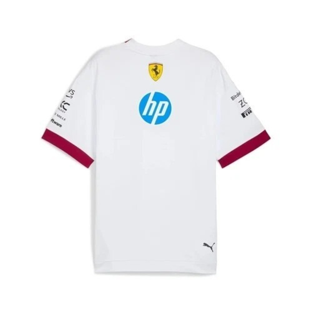 Scuderia Ferrari F1 2025 Men's Miami GP Team Oversized T-Shirt White Sz S - Picture 4 of 5